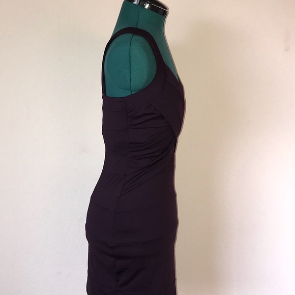 SOLDDark purple sexy satin mini dress by Nikibiki - Picture 3 of 6